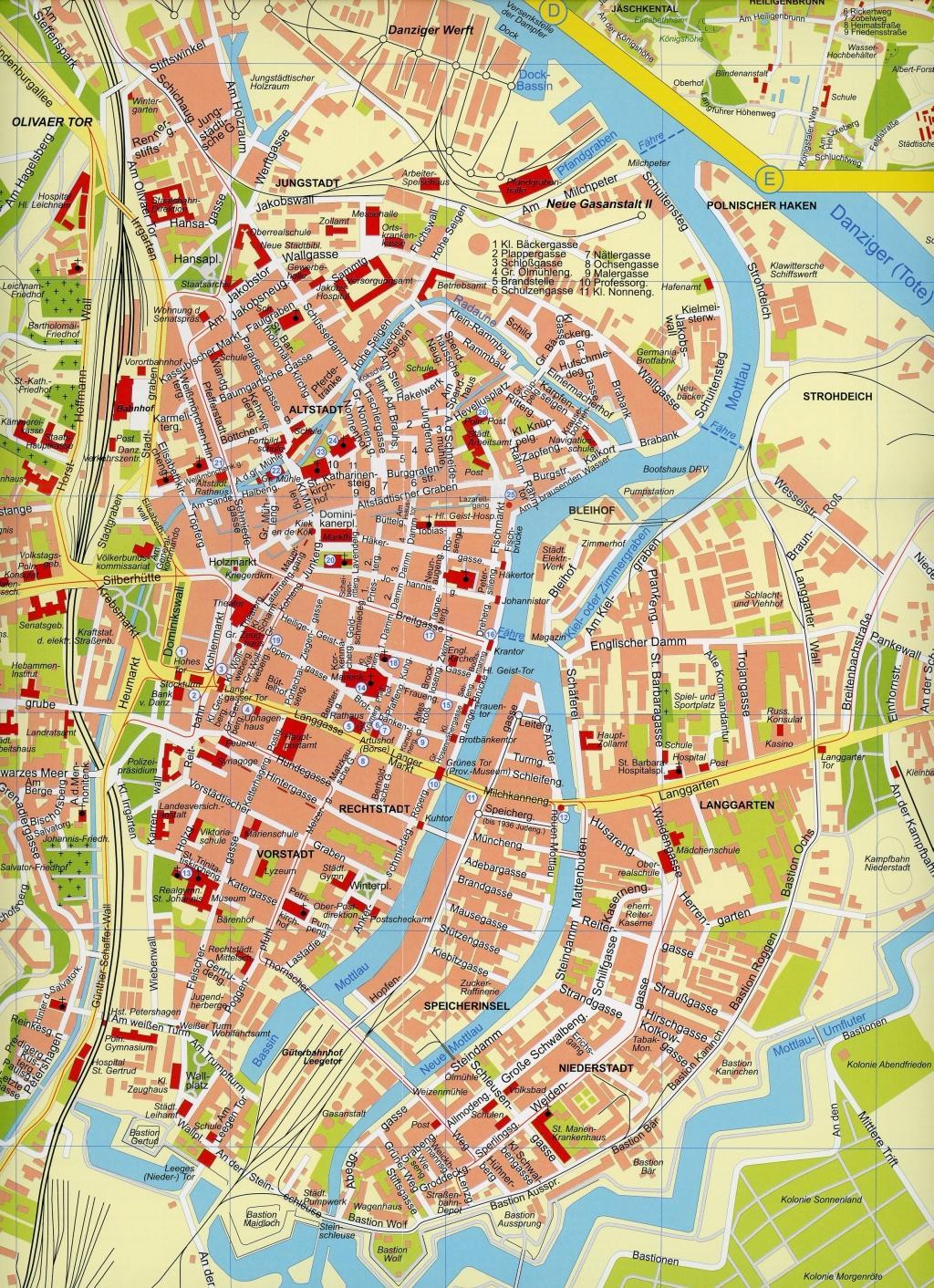 Beispielinhalt (Bild) Stadtplan Danzig 1938/Gdansk heute