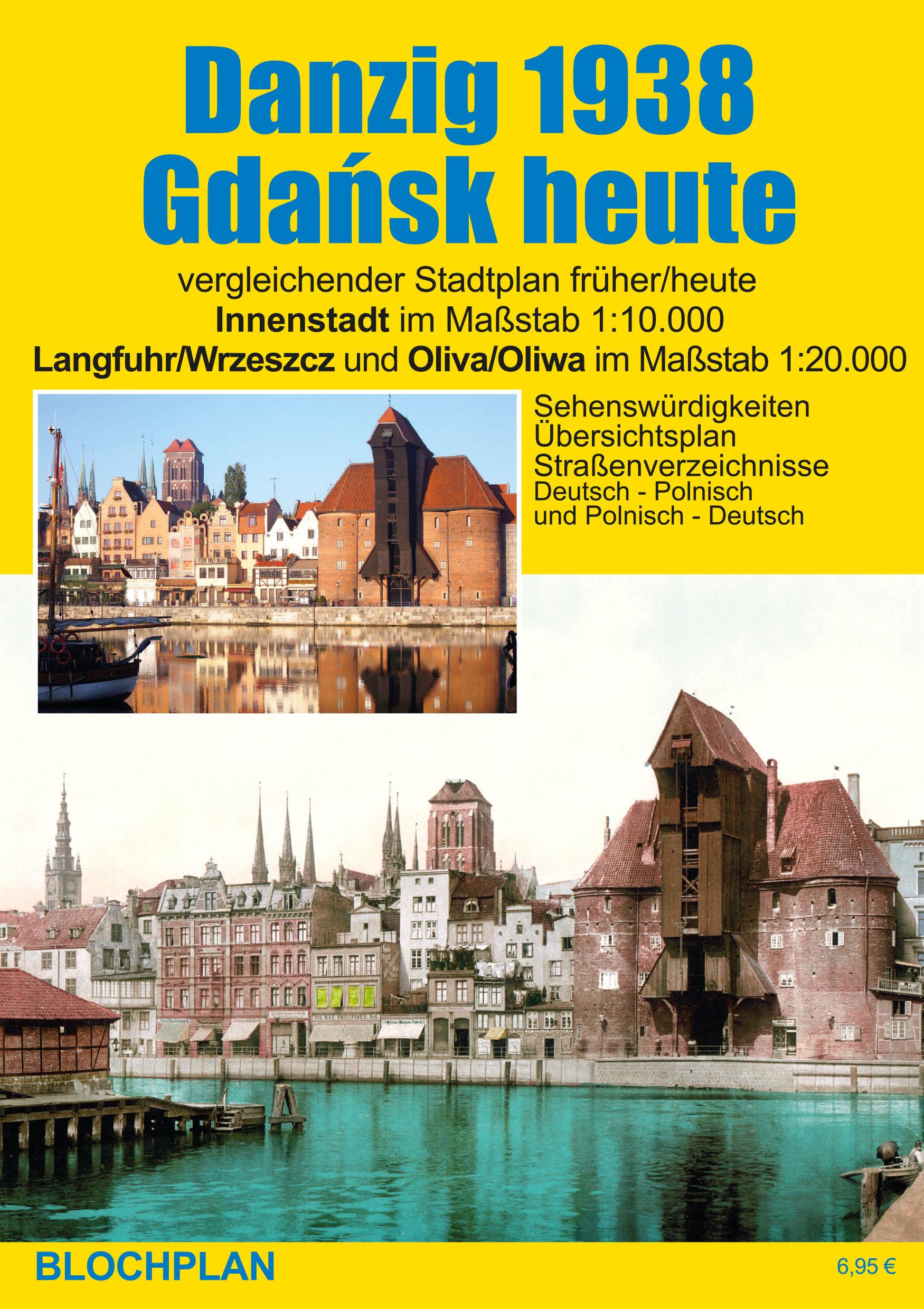 Vorderes Coverbild Stadtplan Danzig 1938/Gdansk heute