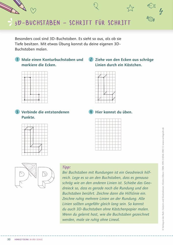 Beispielinhalt (Bild) Handlettering in der Schule