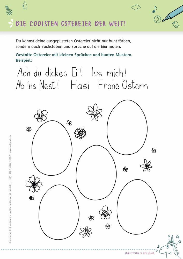 Beispielinhalt (Bild) Handlettering in der Schule