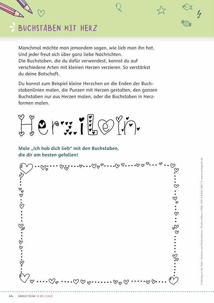 Beispielinhalt (Bild) Handlettering in der Schule