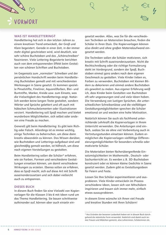 Beispielinhalt (Bild) Handlettering in der Schule