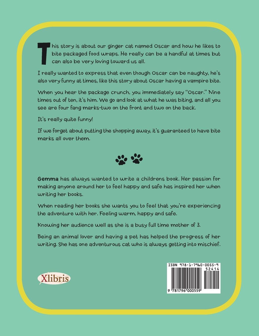 Rückseitencover Oscar, Our Naughty Ginger Cat in Vampire Bite