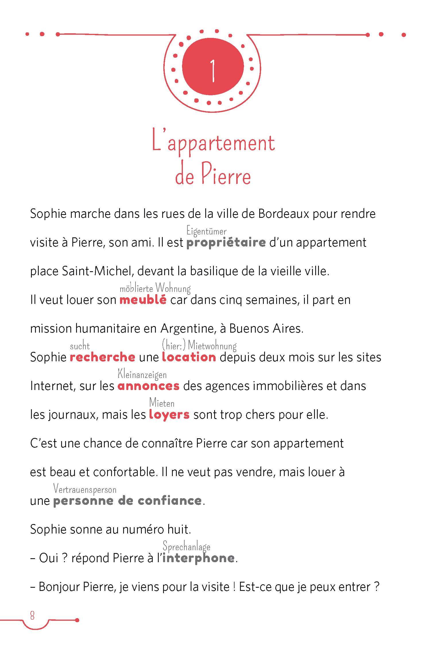 Beispielinhalt (Bild) PONS 5-Minuten-Lektüren Französisch A2 - Un été parfait