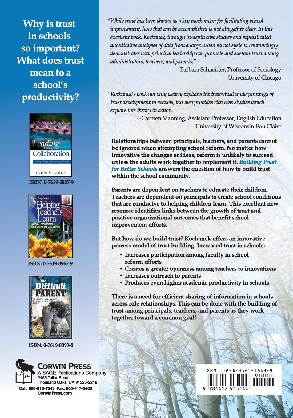 Rückseitencover Building Trust for Better Schools