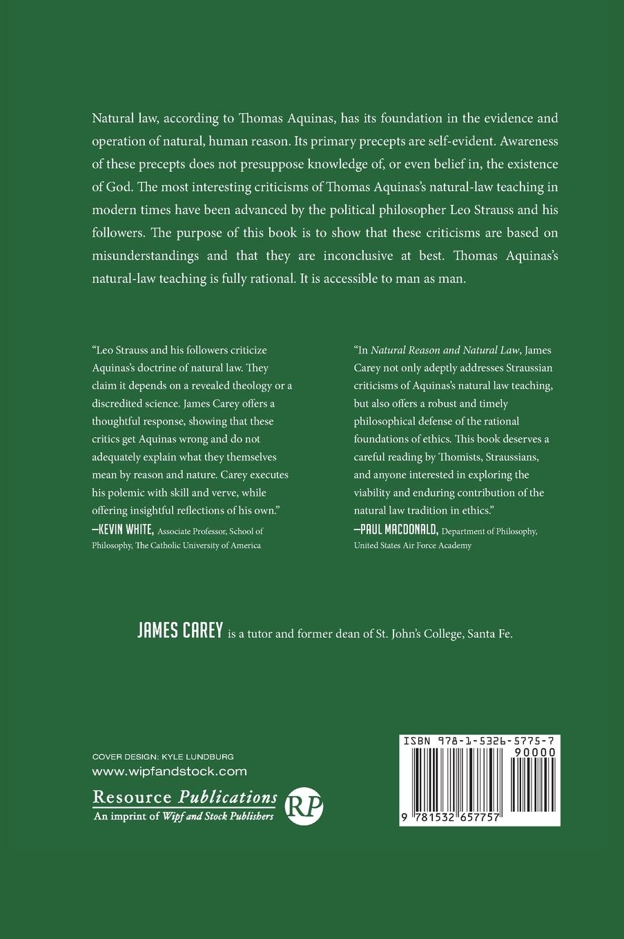 Rückseitencover Natural Reason and Natural Law