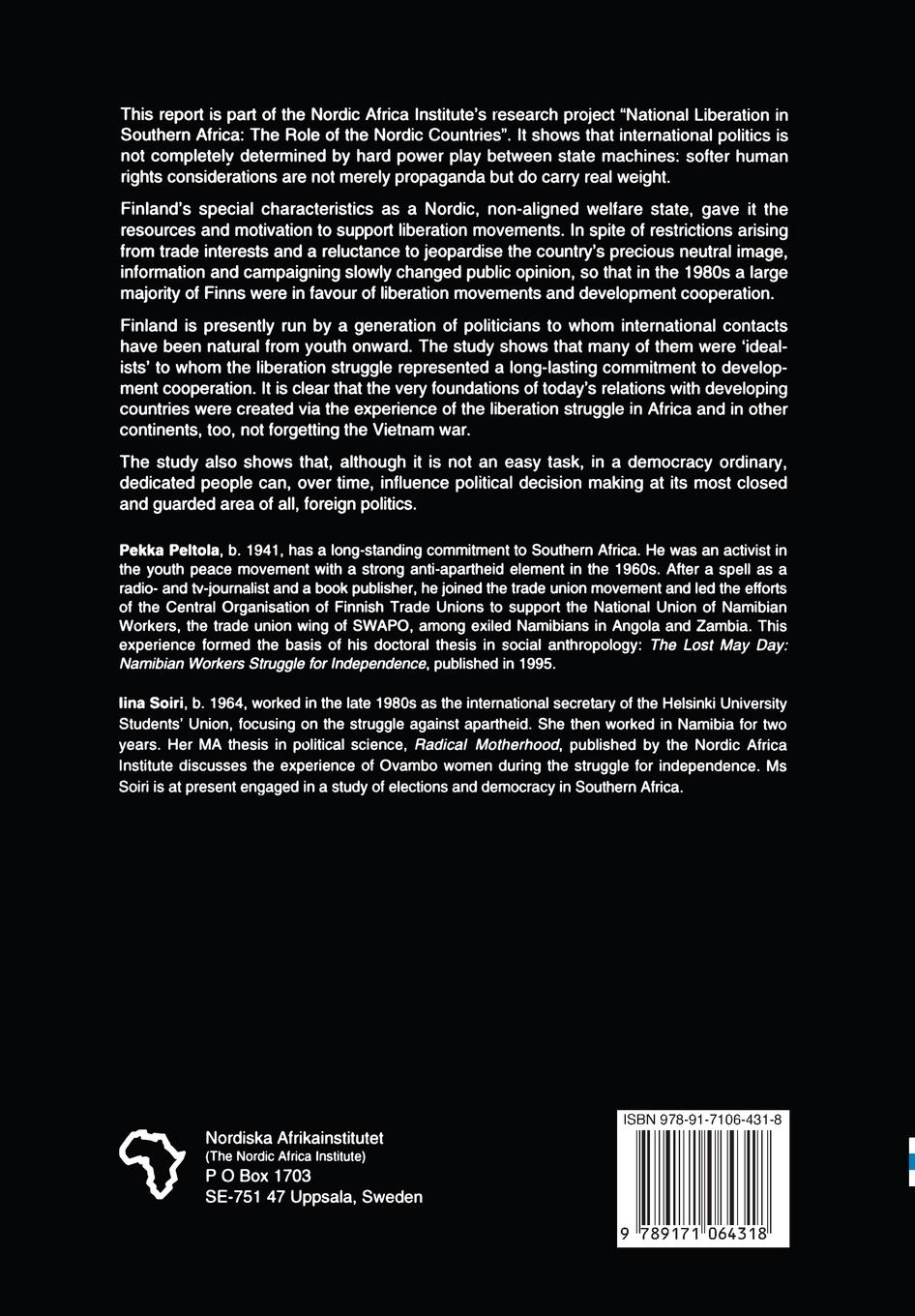 Rückseitencover Finland and national liberation in Southern Africa