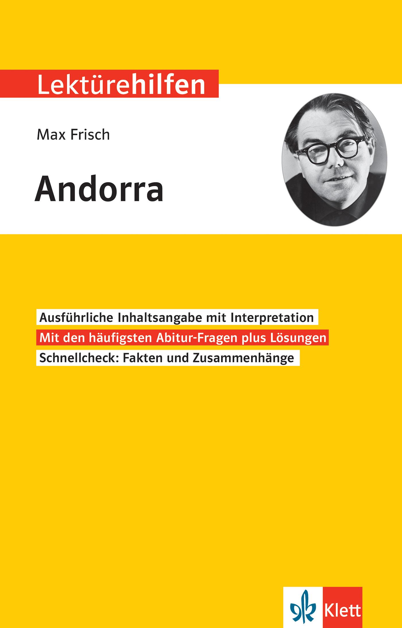 Vorderes Coverbild Lektürehilfen Max Frisch, Andorra