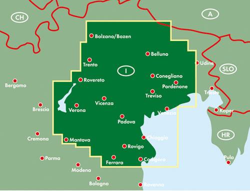 Beispielinhalt (Bild) Venetien - Udine - Venedig - Padua 1 : 150 000