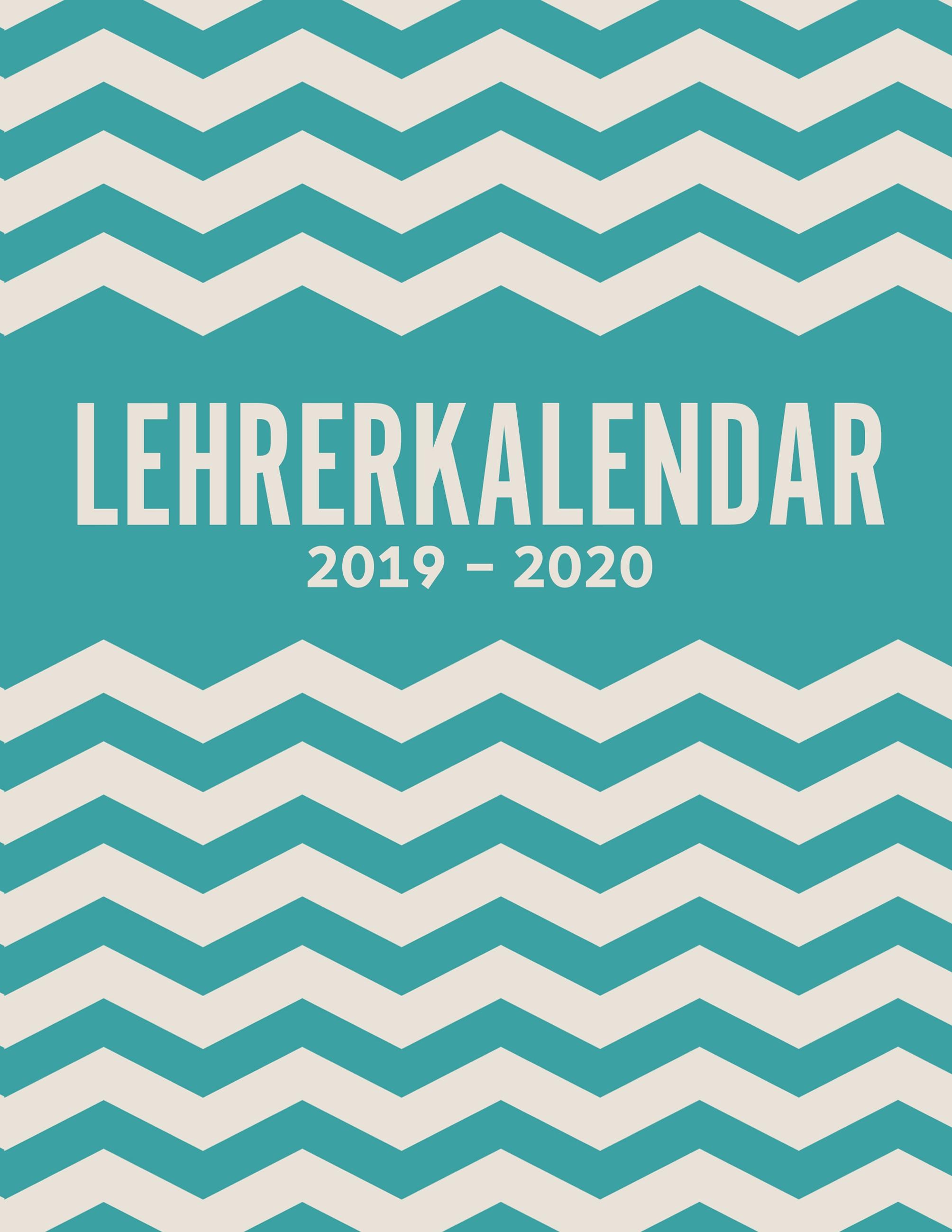 Vorderes Coverbild Lehrerkalender 2019-2020 und Lehrerplaner 2019-2020 Schulplaner für die Unterrichtsvorbereitung für das neue Schuljahr - Kalender, Planer, Timer und Organizer - Ein Planer ideal als Lehrer-Geschenk