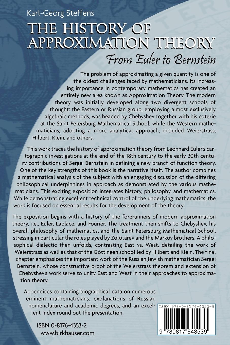 Rückseitencover The History of Approximation Theory