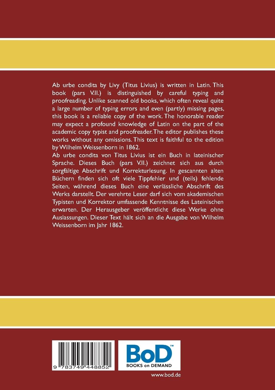 Rückseitencover Ab urbe condita