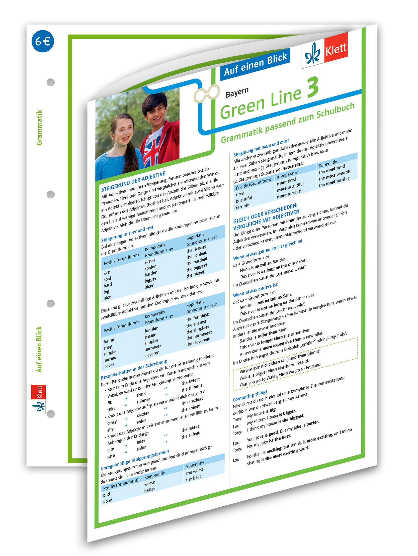 Vorderes Coverbild Green Line 3 Bayern Klasse 7 Auf einen Blick. Grammatik passend zum Schulbuch
