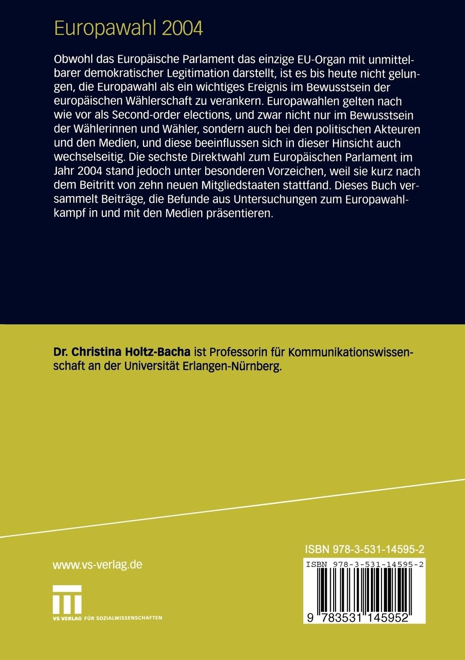 Rückseitencover Europawahl 2004