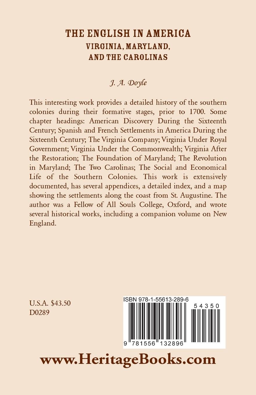 Rückseitencover The English in America