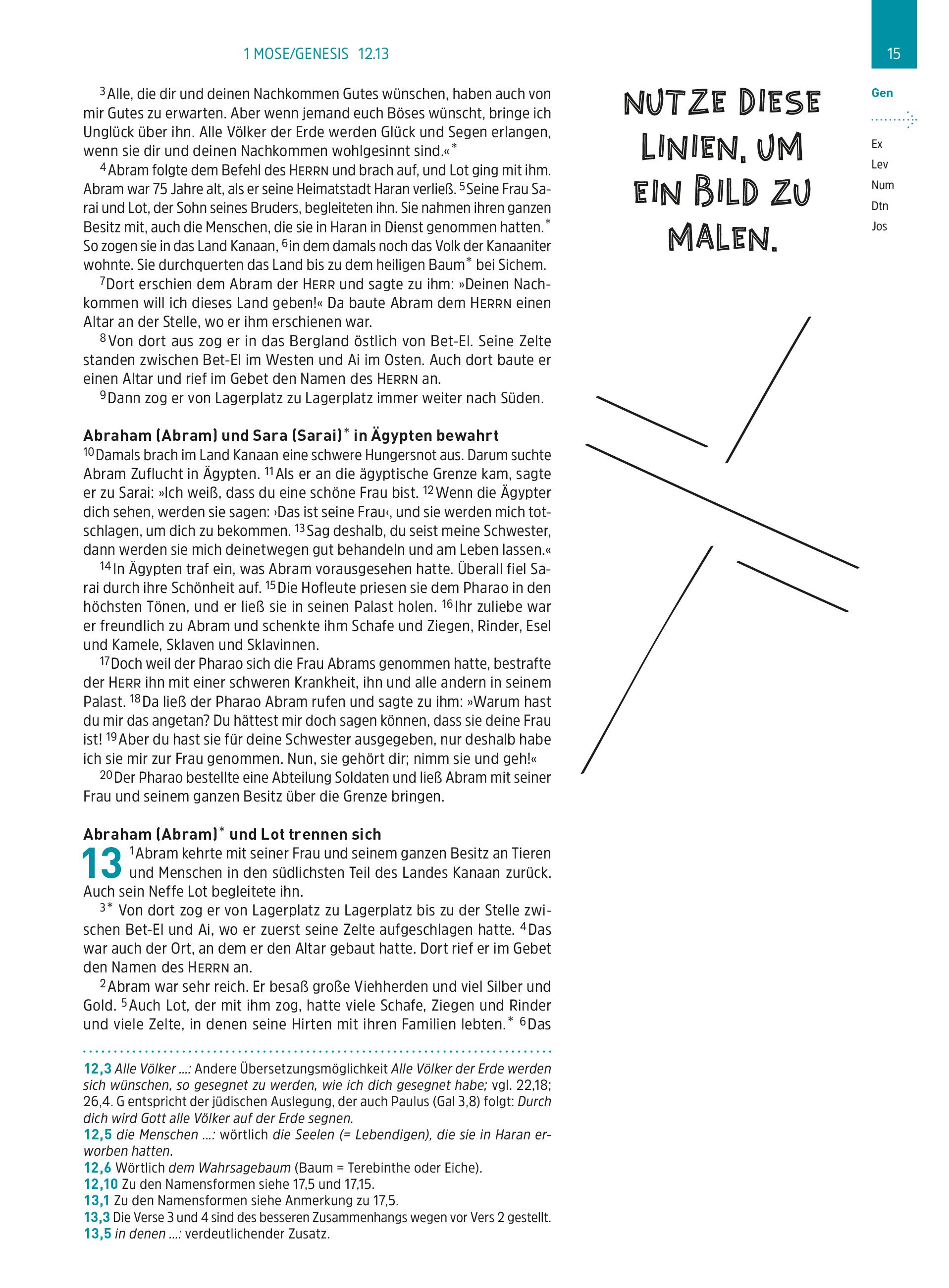 Beispielinhalt (Bild) Gute Nachricht Bibel. Kreativ-Edition (ohne Apokryphen).