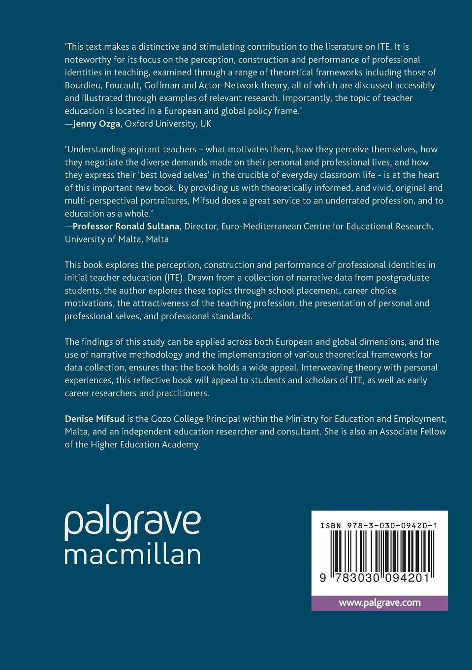 Rückseitencover Professional Identities in Initial Teacher Education