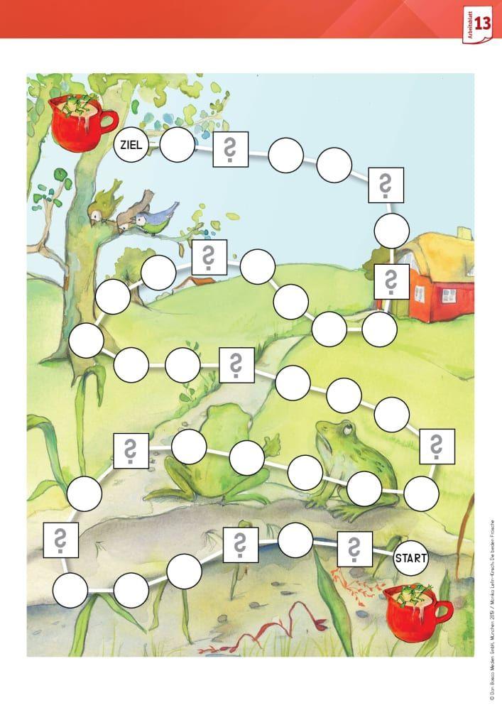Beispielinhalt (Bild) Arbeitsmaterial Grundschule. Fabeln für den Deutschunterricht. Die beiden Frösche. Eine Fabel von Äsop.