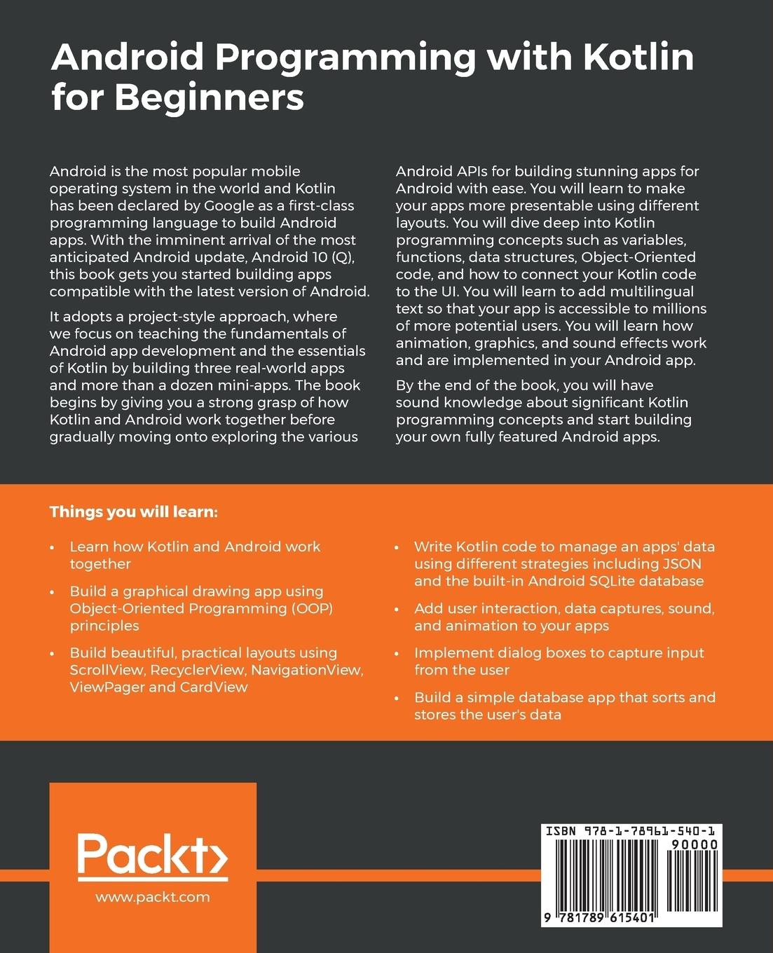 Rückseitencover Android Programming with Kotlin for Beginners