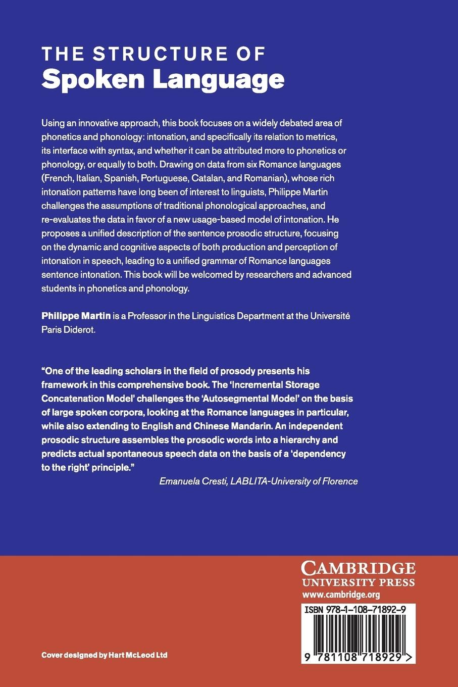 Rückseitencover The Structure of Spoken Language
