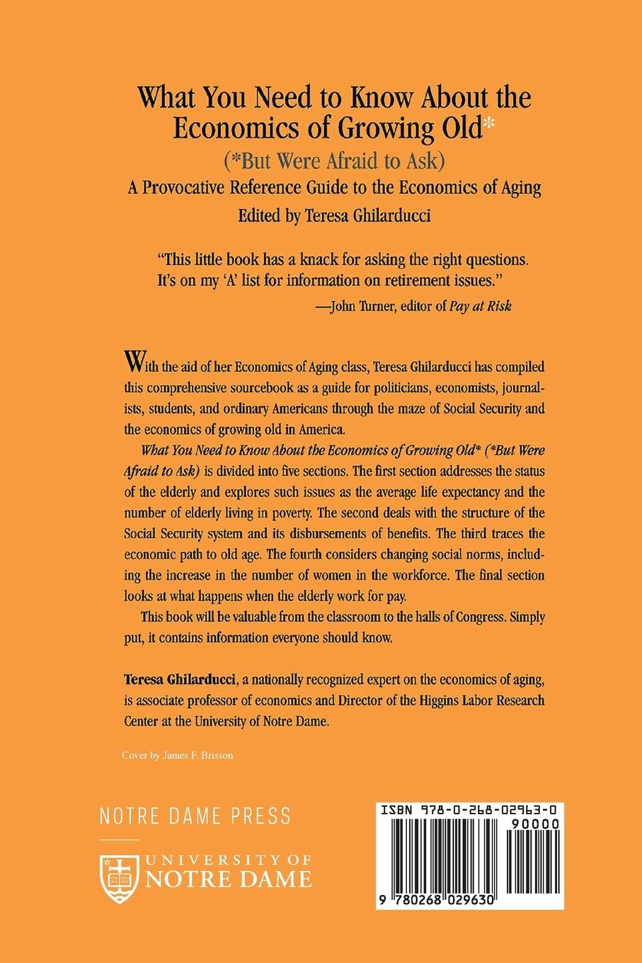 Rückseitencover What You Need To Know About the Economics of Growing Old (But Were Afraid to Ask)