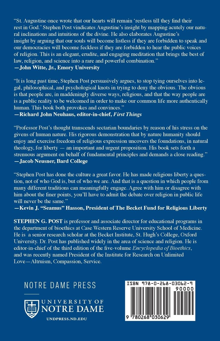 Rückseitencover Human Nature and the Freedom of Public Religious Expression