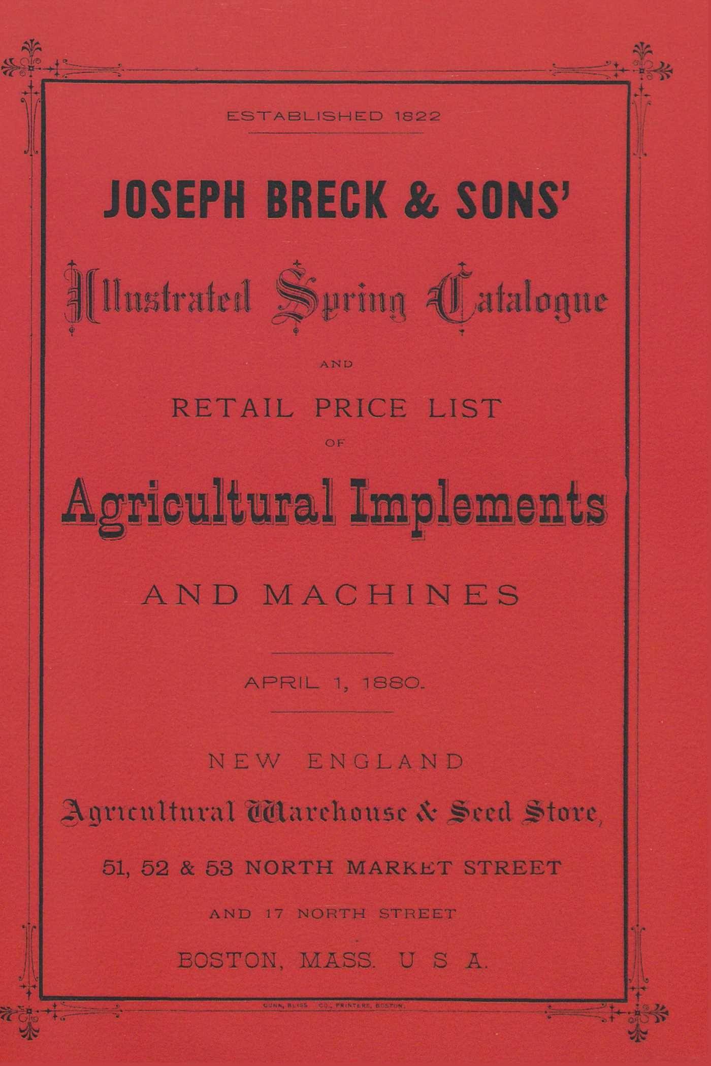 Vorderes Coverbild Joseph Breck & Sons' 1880 Catalogue