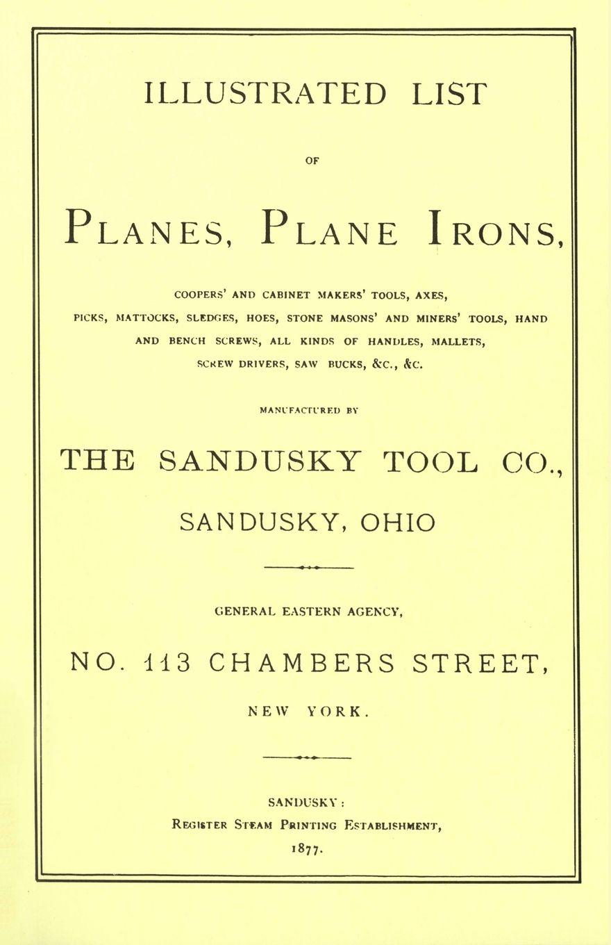 Vorderes Coverbild Sandusky Tool Co. 1877 Catalog