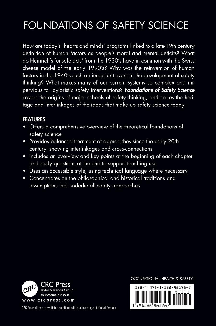 Rückseitencover Foundations of Safety Science