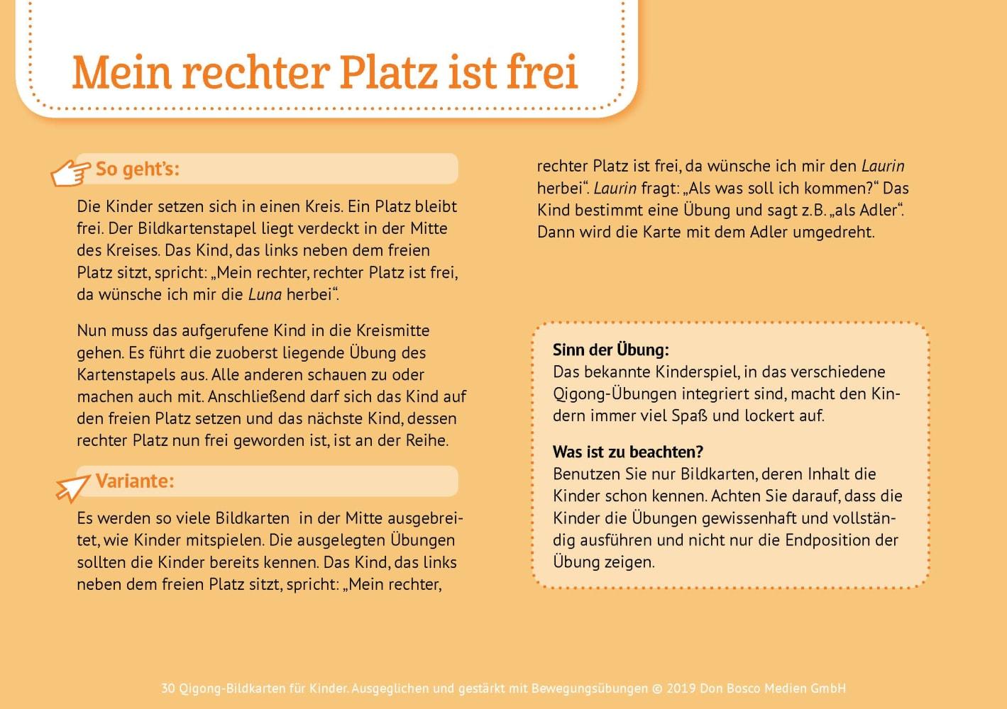 Beispielinhalt (Bild) 30 Qigong-Bildkarten für Kinder