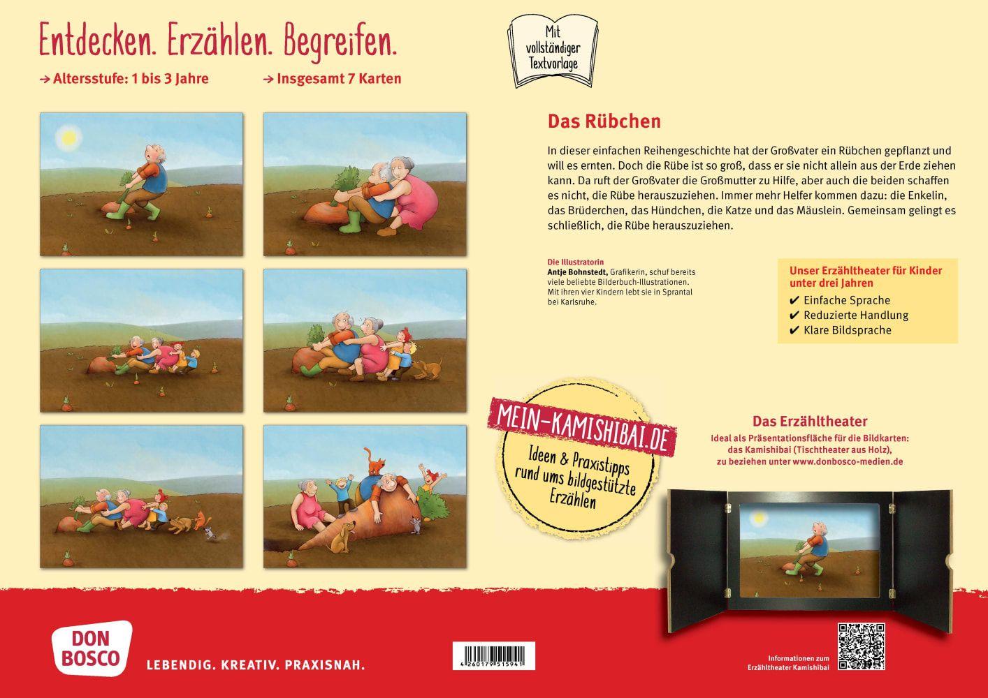 Beispielinhalt (Bild) Das Rübchen. Kamishibai Bildkartenset.