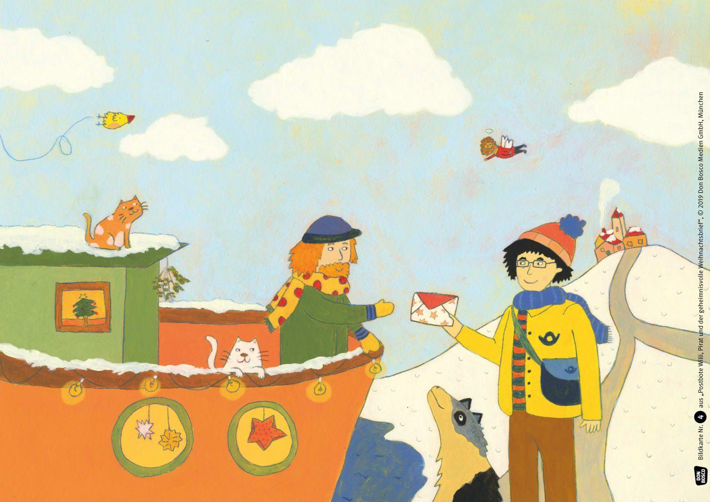 Beispielinhalt (Bild) Postbote Willi, Pirat und der geheimnisvolle Weihnachtsbrief. Adventskalender.
