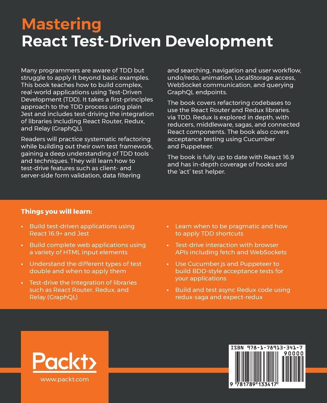 Rückseitencover Mastering React Test-Driven Development