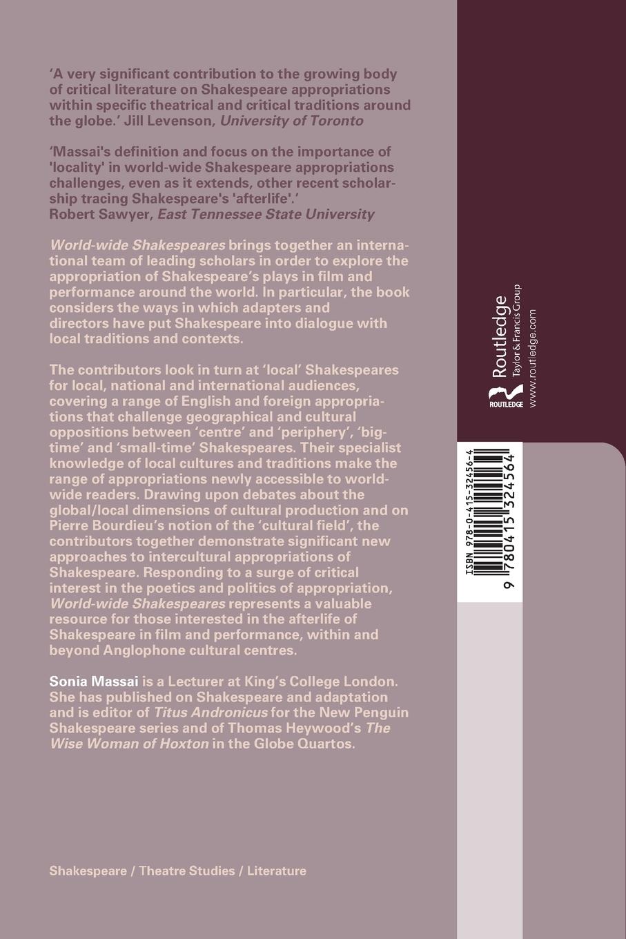 Rückseitencover World-Wide Shakespeares