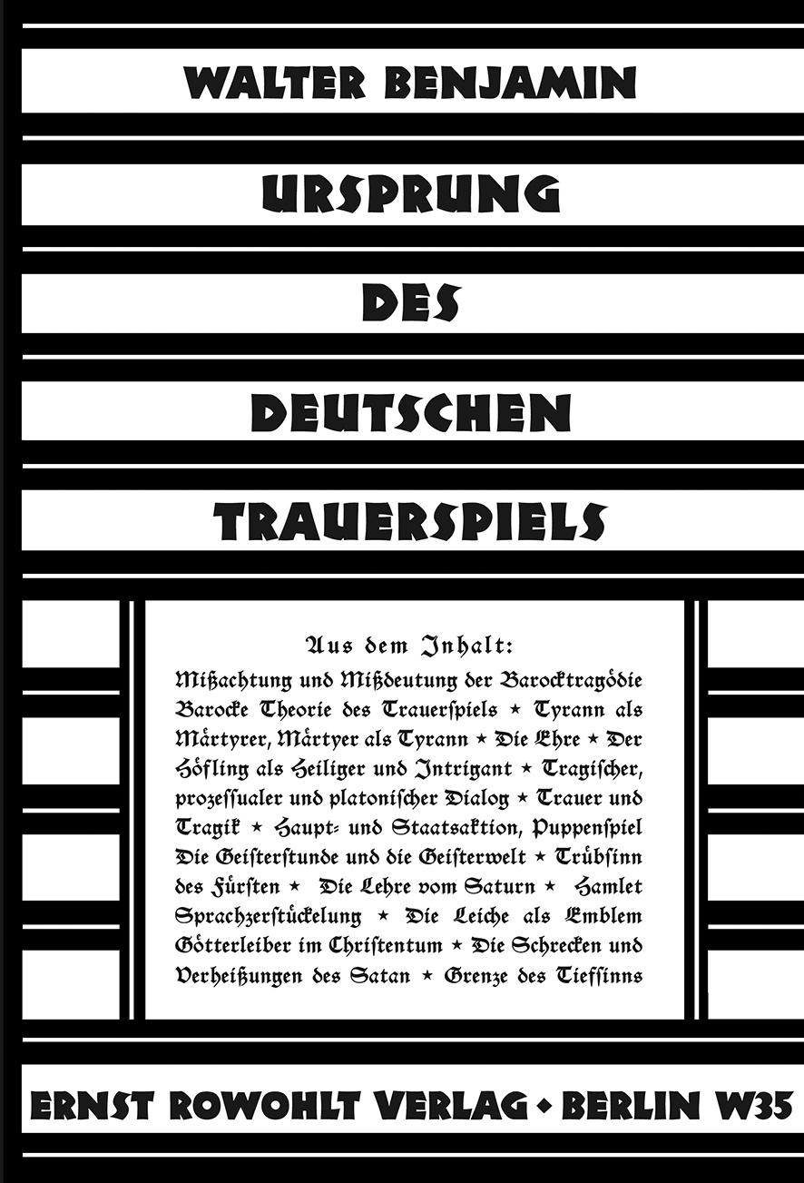 Vorderes Coverbild Ursprung des deutschen Trauerspiels