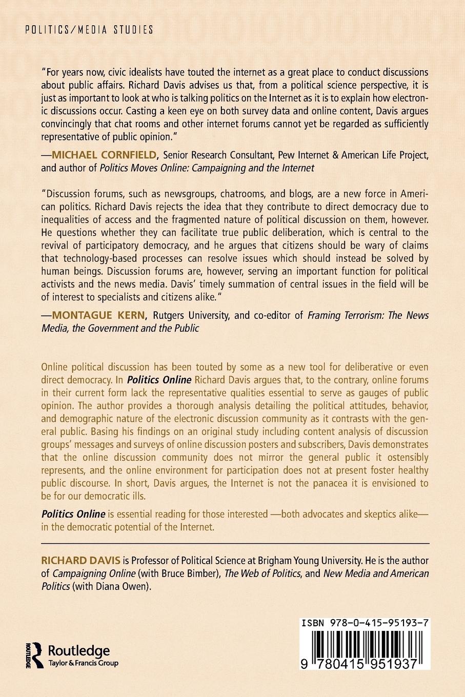 Rückseitencover Politics Online