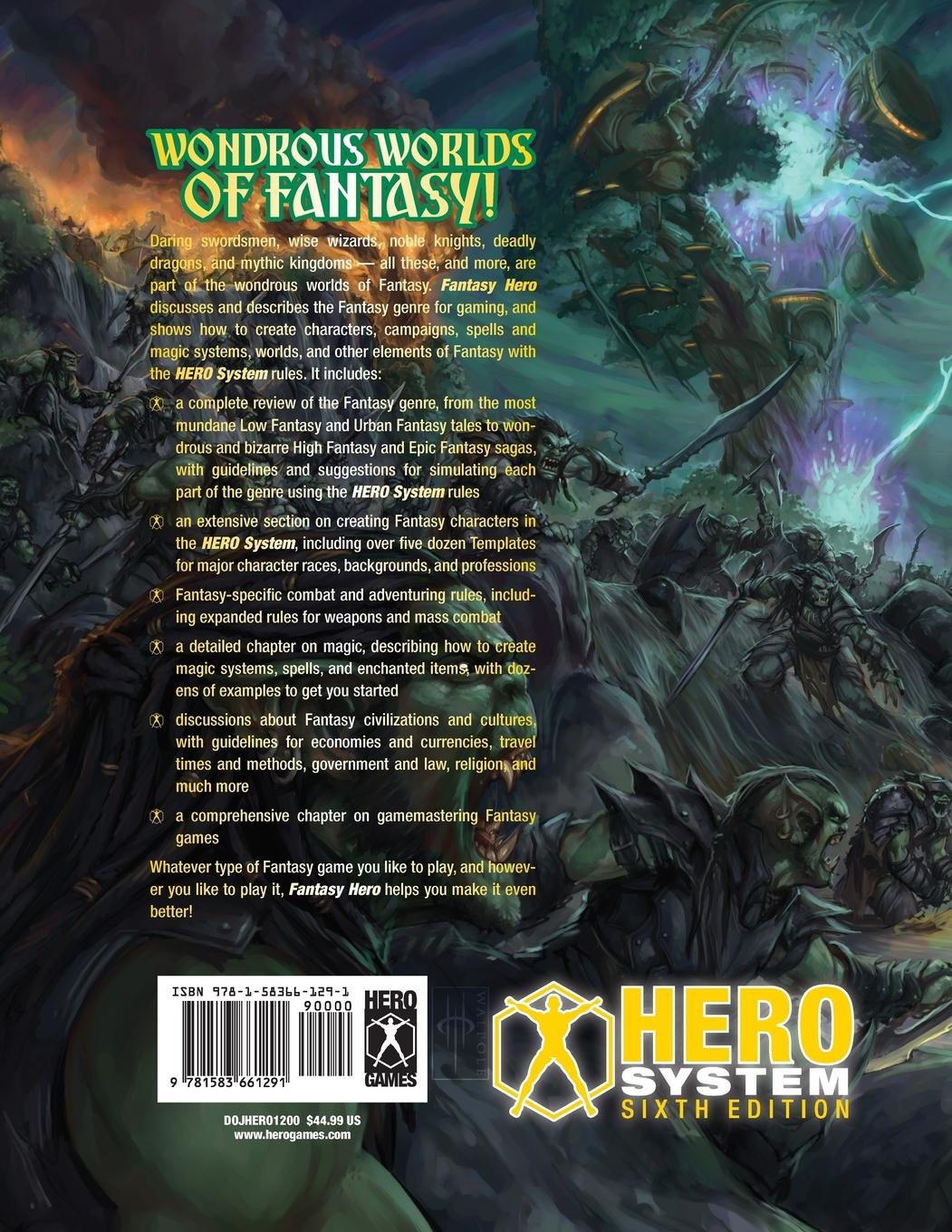 Rückseitencover Fantasy Hero 6th Edition