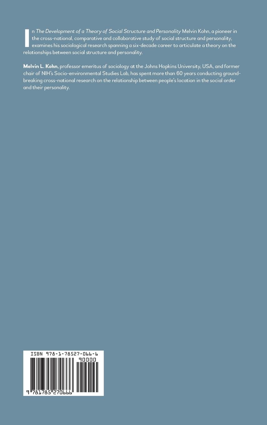 Rückseitencover The Development of a Theory of Social Structure and Personality