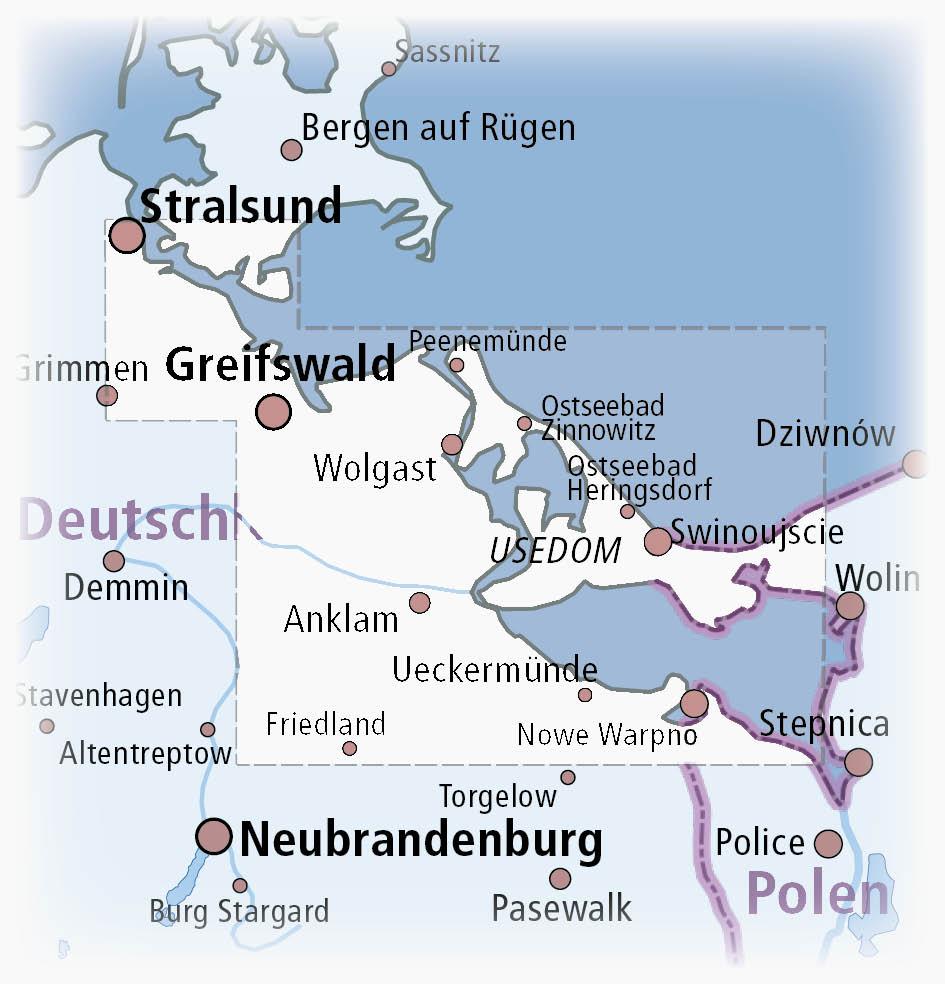 Beispielinhalt (Bild) Usedom und Haffküste 1:100 000
