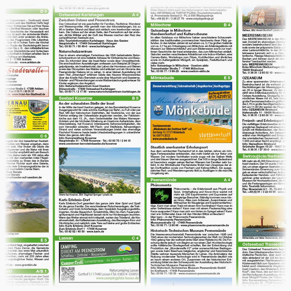 Beispielinhalt (Bild) Usedom und Haffküste 1:100 000
