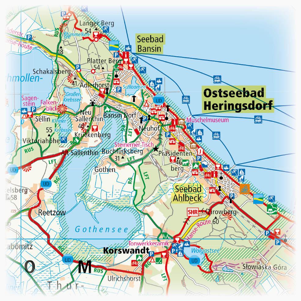 Beispielinhalt (Bild) Usedom und Haffküste 1:100 000