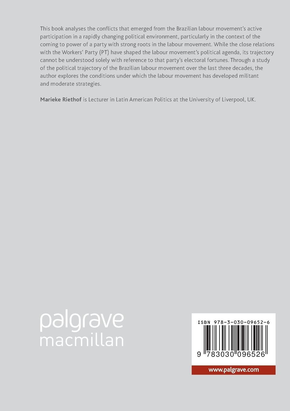 Rückseitencover Labour Mobilization, Politics and Globalization in Brazil