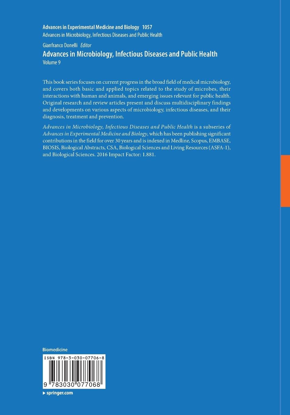Rückseitencover Advances in Microbiology, Infectious Diseases and Public Health