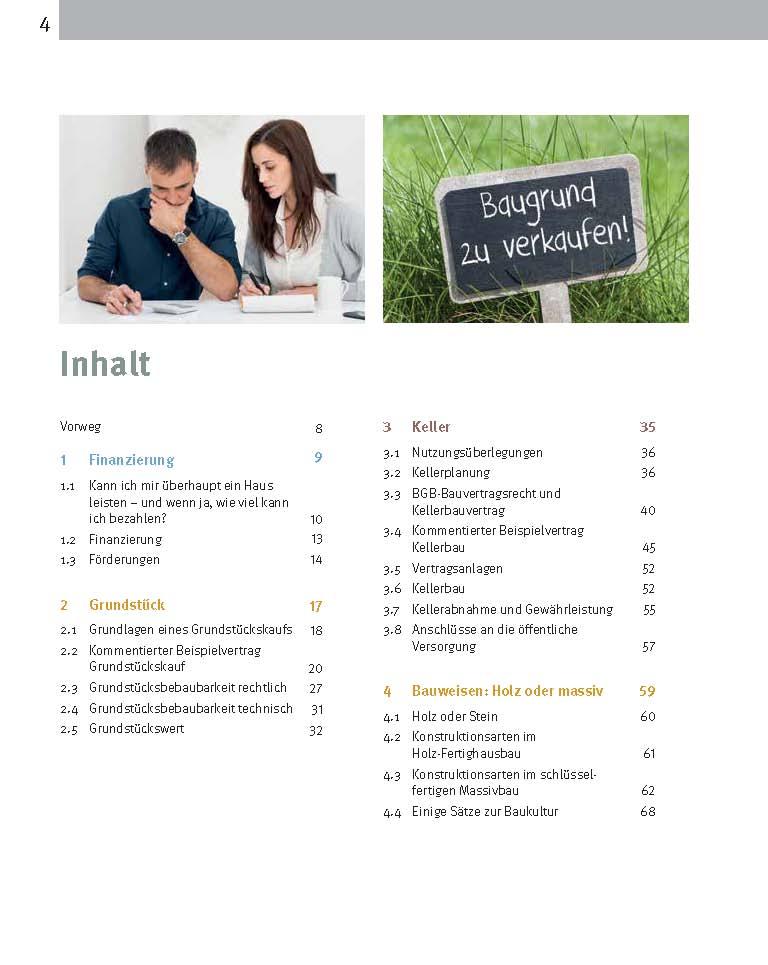 Beispielinhalt (Bild) Kauf und Bau eines Fertighauses oder Massivhauses