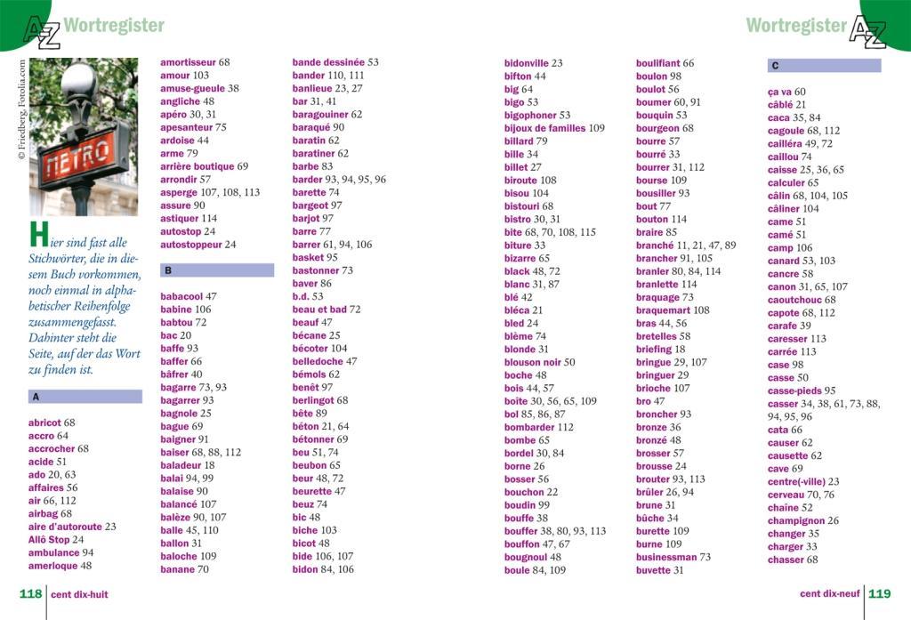 Beispielinhalt (Bild) Französisch Slang - das andere Französisch