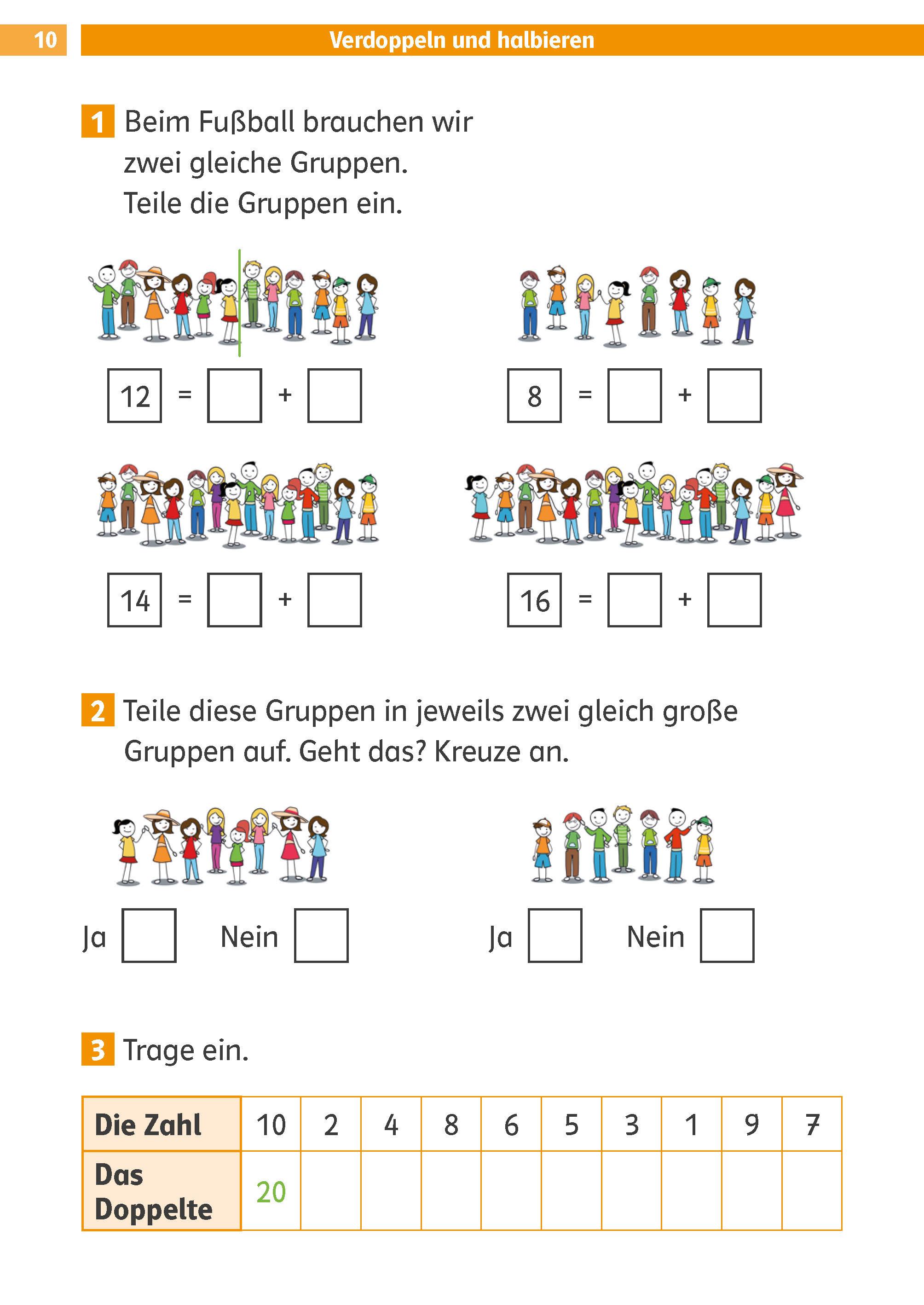 Beispielinhalt (Bild) Die Mathe-Helden Knobelaufgaben für Mathe-Helden 1. Klasse