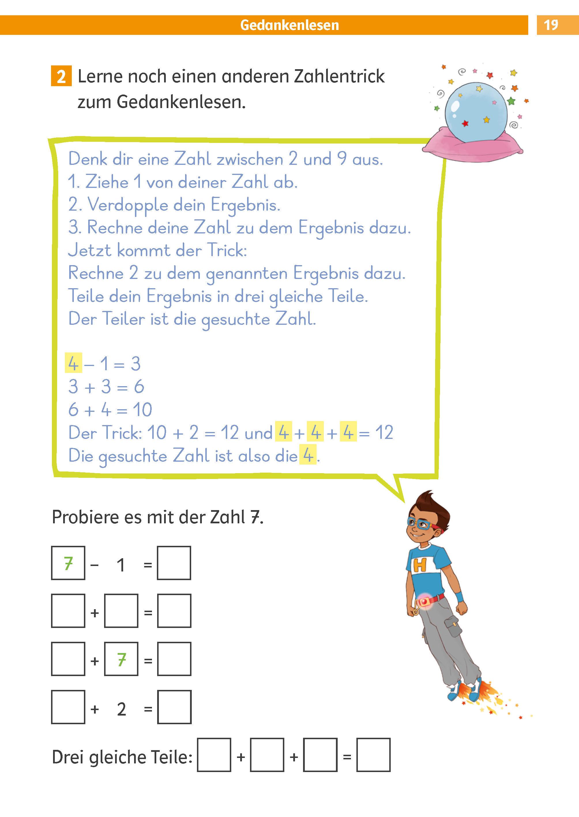 Beispielinhalt (Bild) Die Mathe-Helden Knobelaufgaben für Mathe-Helden 1. Klasse