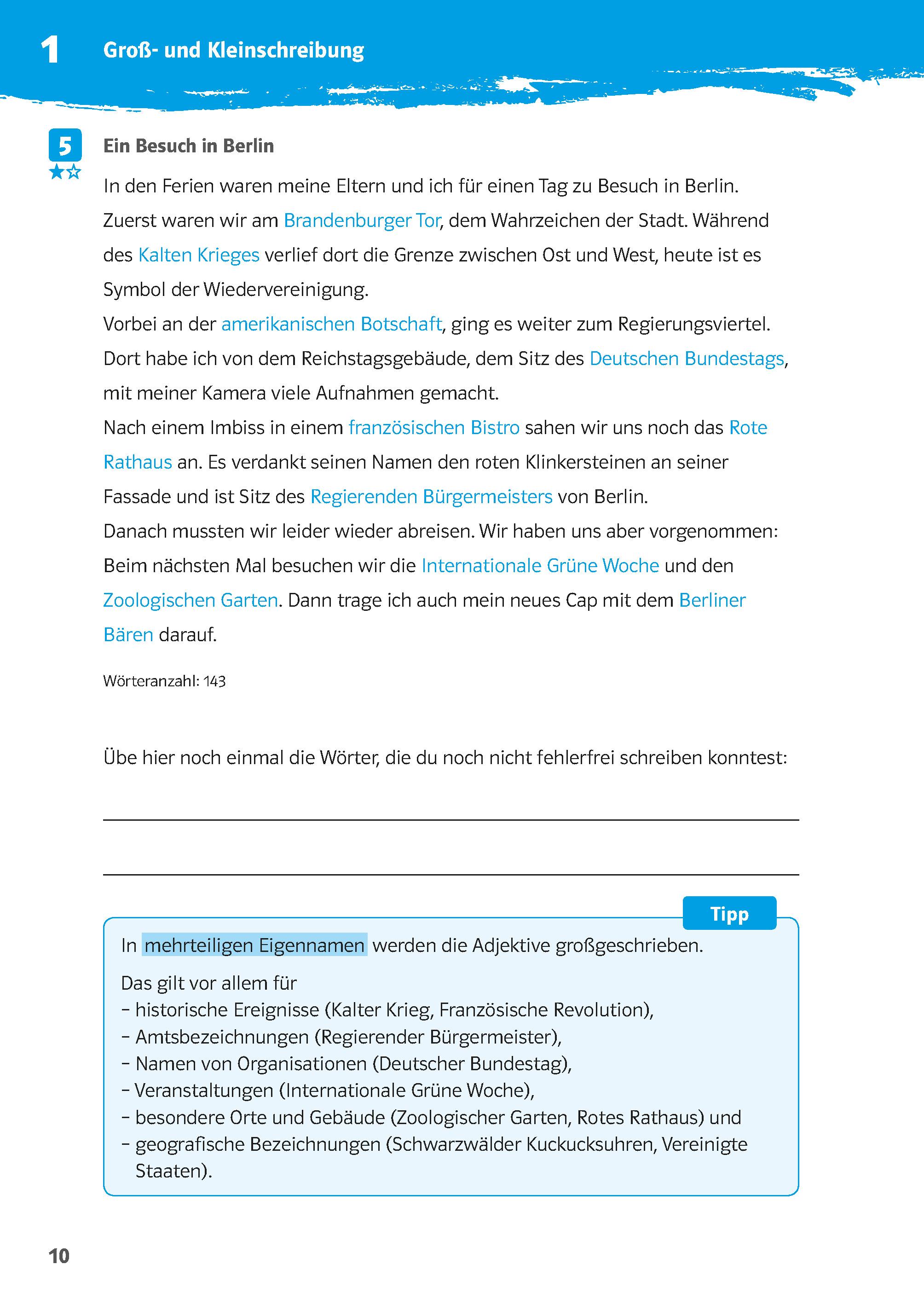 Beispielinhalt (Bild) 10-Minuten-Training Deutsch Rechtschreibung Diktate 7./8. Klasse