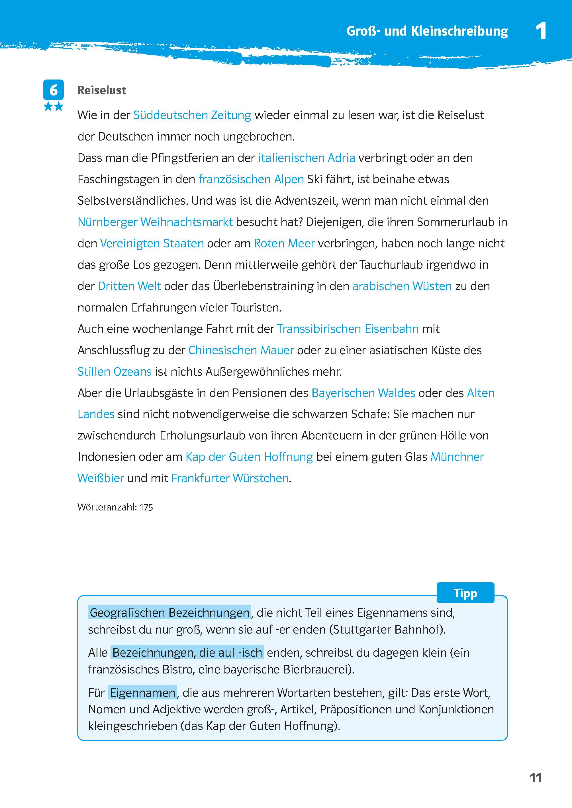 Beispielinhalt (Bild) 10-Minuten-Training Deutsch Rechtschreibung Diktate 7./8. Klasse