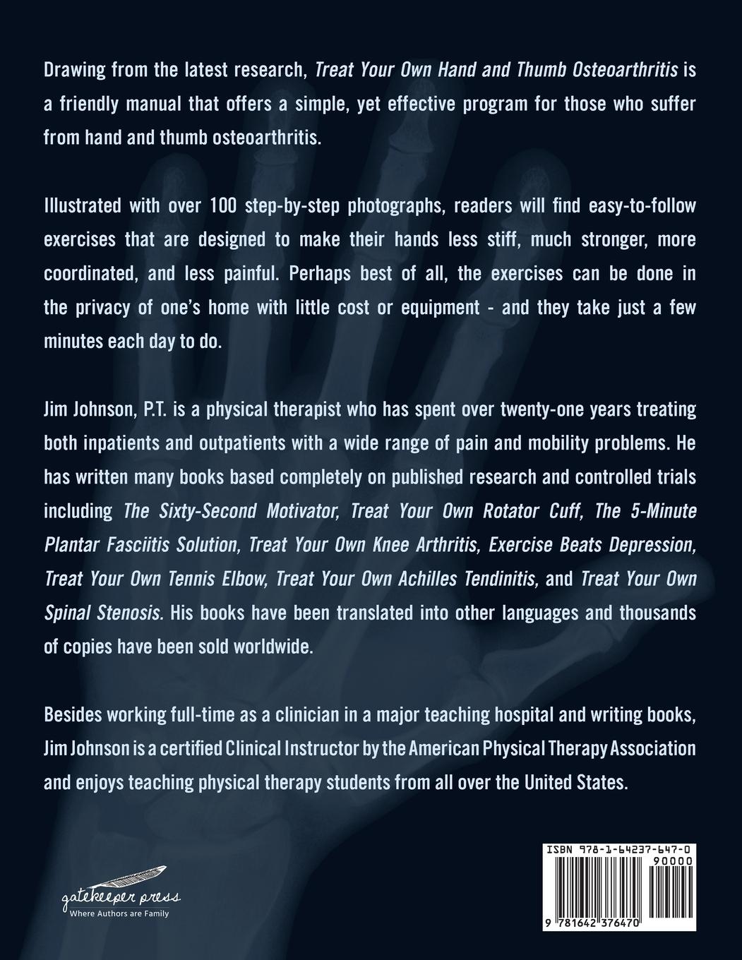 Rückseitencover Treat Your Own Hand and Thumb Osteoarthritis